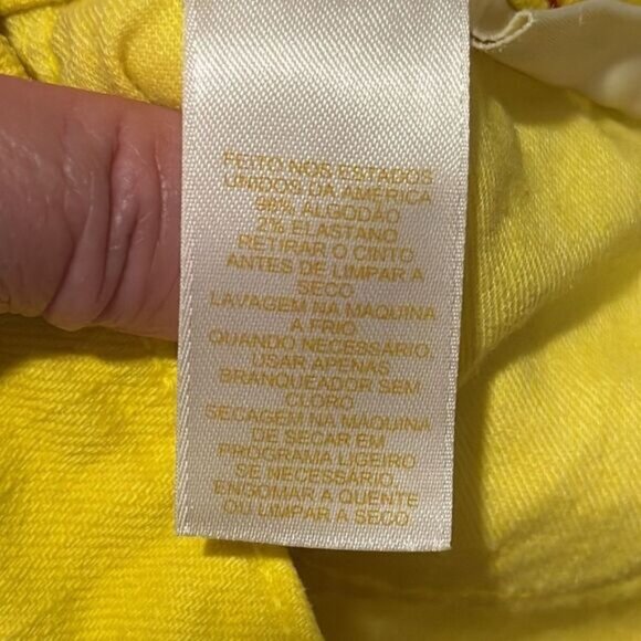 Kate Spade Play Hooky Broome Street Yellow Stretch Denim Capri Pants Sz 29 - Picture 13 of 13